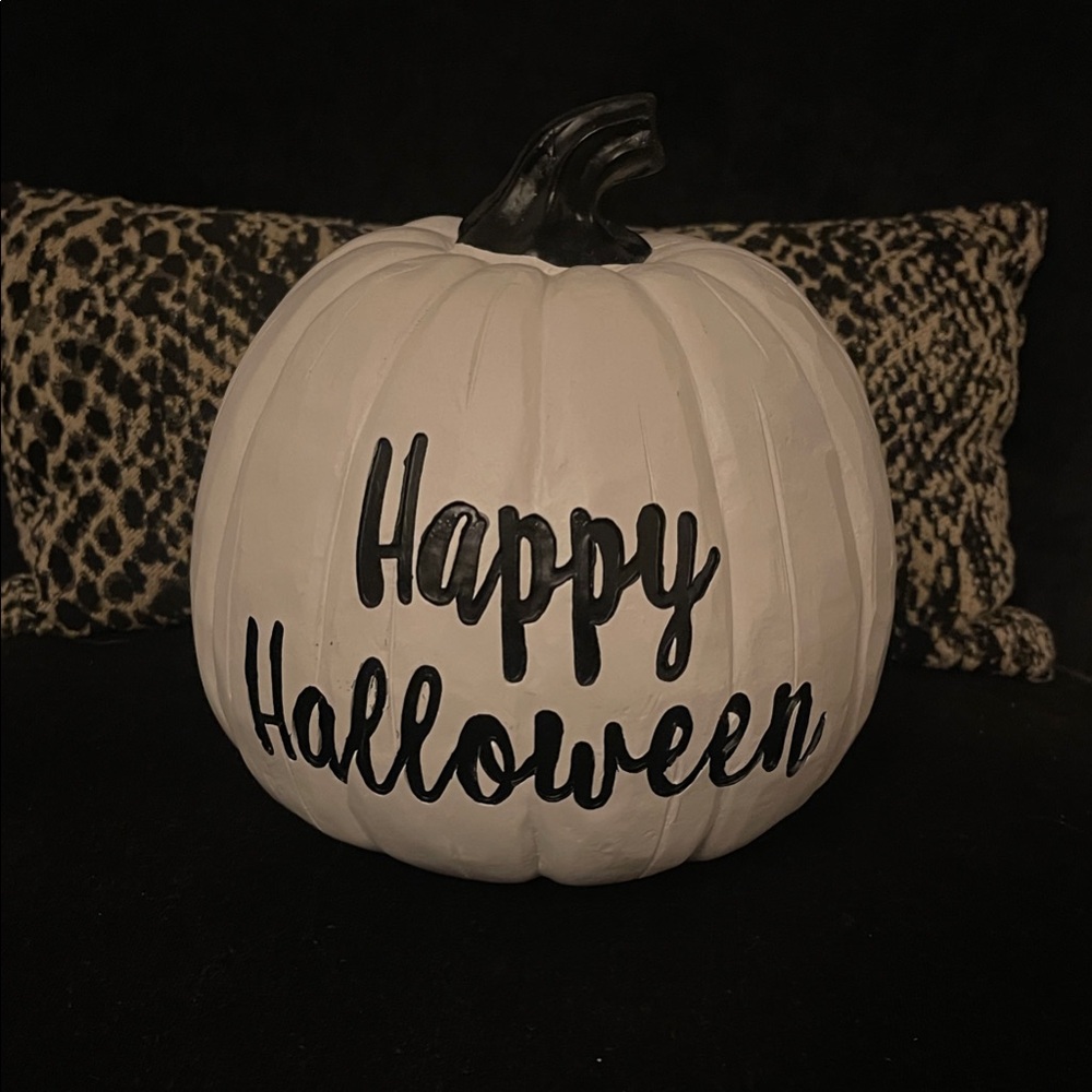 Festive White Halloween Pumpkin Decor